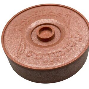 Imusa plastic storage container w/ lid Tortillas food handle brown READ